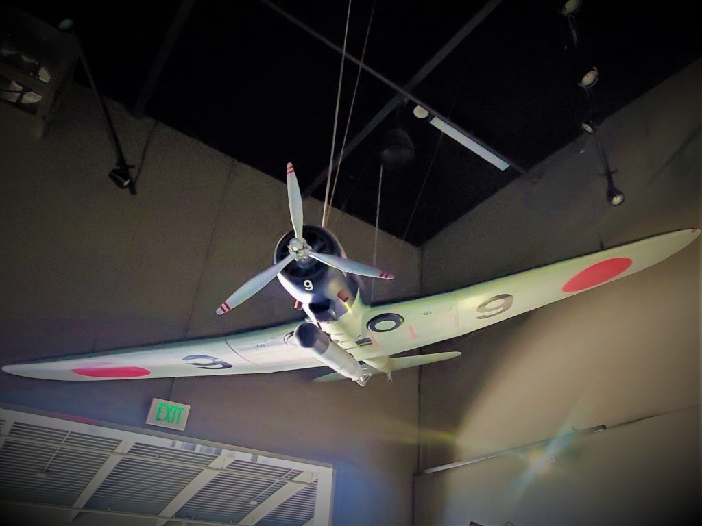 Japanese zero plane in exhibit at Pearl Harbor National Museum Oahu
