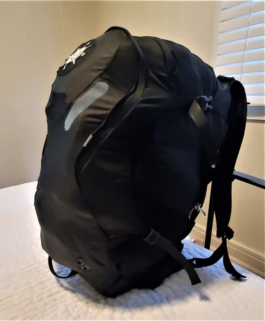 Osprey Ozone 46 L bag packed for minimal travel