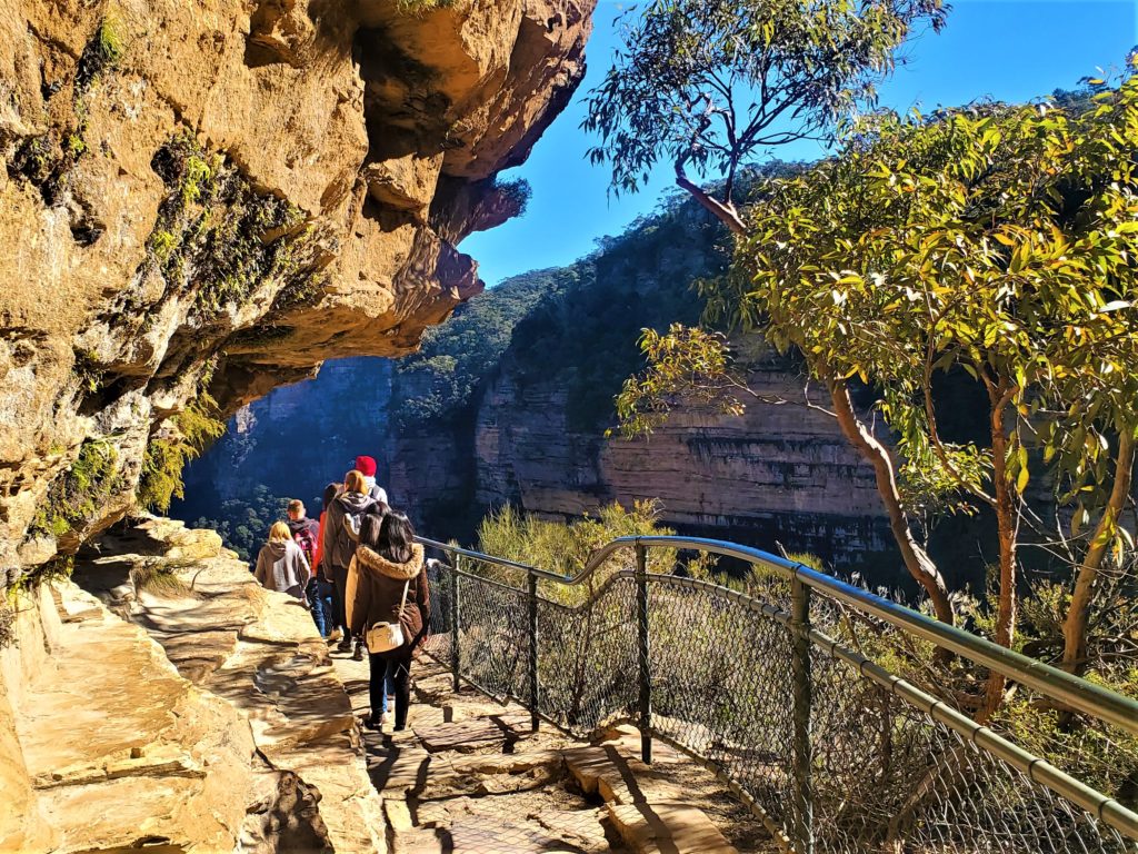 Start of stairs down to Wentworth Falls at Blue Mountains