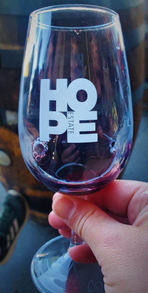Hope Estate Glass with Red Wine